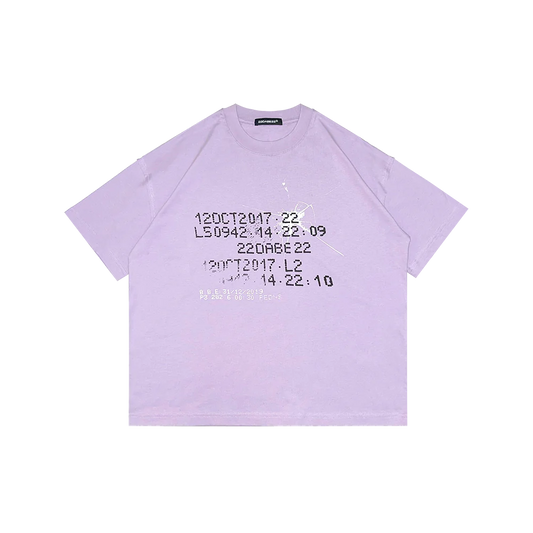 22Dabe22 Broken Dot Graphic Purple T-Shirt